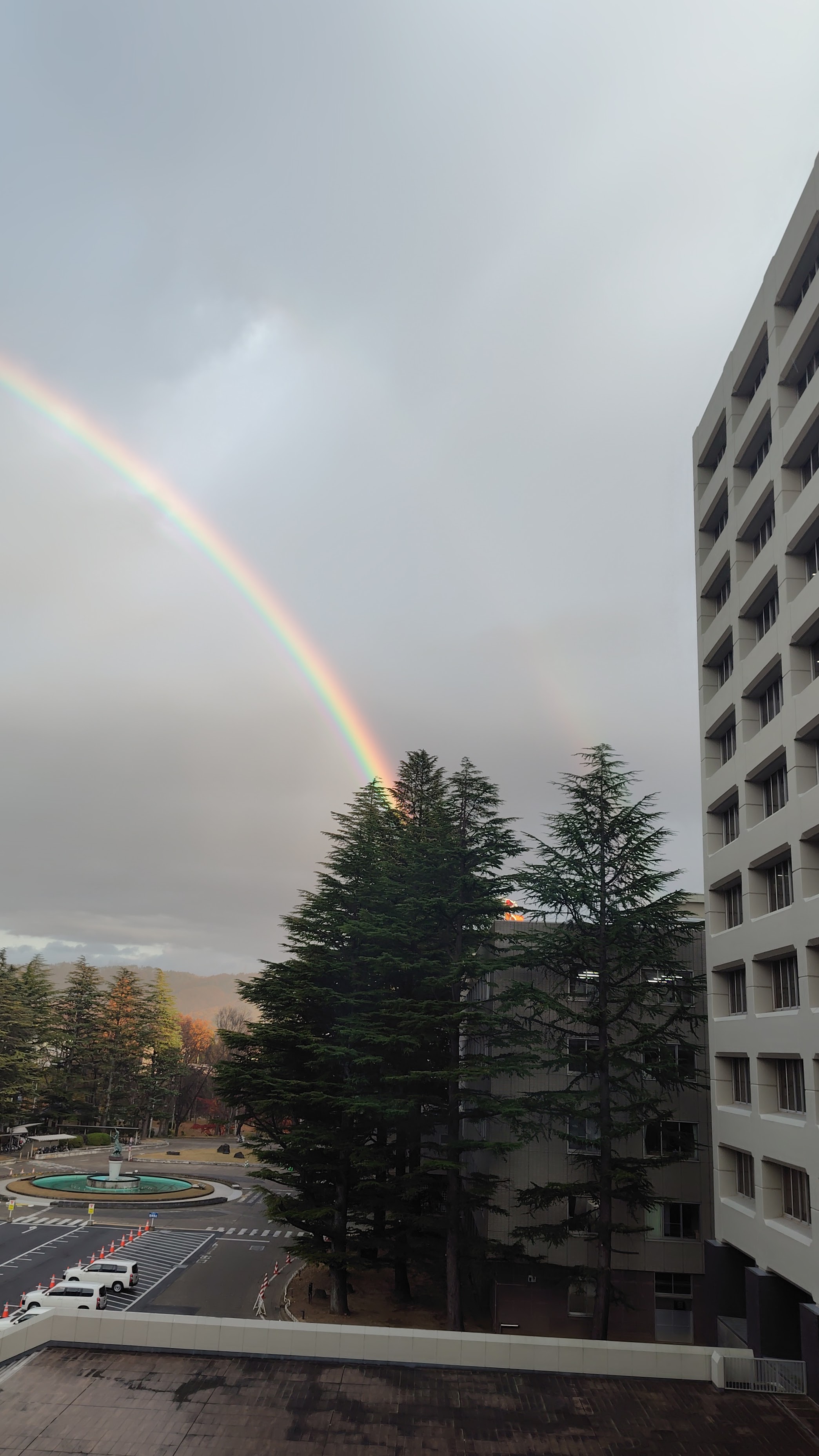 虹と県庁